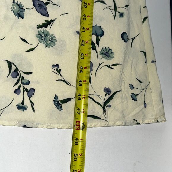 All That Jazz Women Maxi Long Dress Pale Yellow Floral Prairie VTG USA 13 /14 - Picture 5 of 8